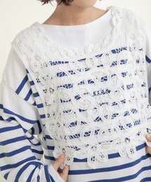 Dot＆Stripes CHILD WOMAN | バテンレース スクエアネックベスト(ベスト)