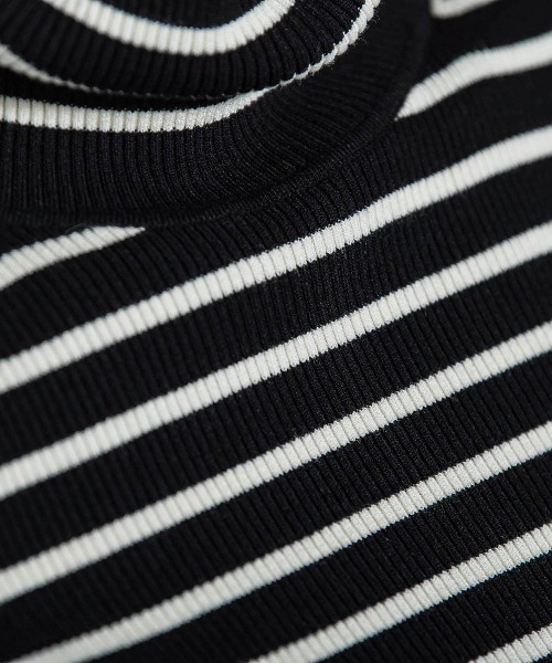 MAYSON GREY(メイソングレイ)の「リブタートルニットプルオーバー≪手洗い可能≫(ニット/セーター・レディース・オフホワイト/ブラック系その他/ブラック/ブラウン・M)」の10枚目の写真