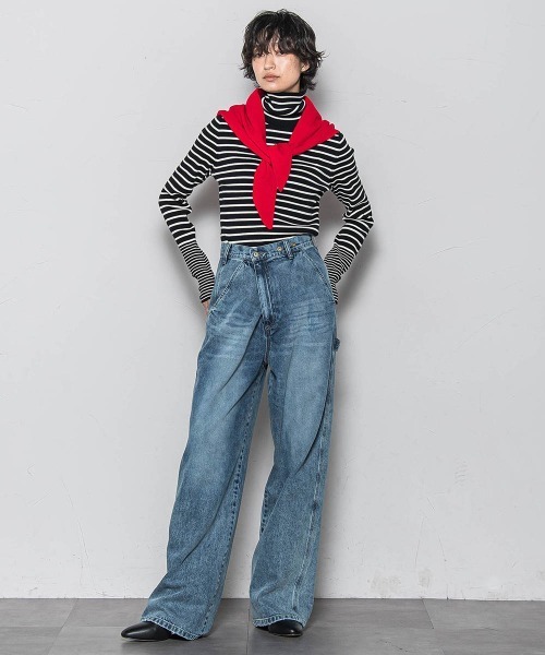 MAYSON GREY(メイソングレイ)の「リブタートルニットプルオーバー≪手洗い可能≫(ニット/セーター・レディース・オフホワイト/ブラック系その他/ブラック/ブラウン・M)」の11枚目の写真