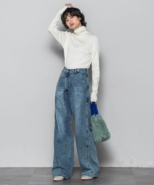 MAYSON GREY(メイソングレイ)の「リブタートルニットプルオーバー≪手洗い可能≫(ニット/セーター・レディース・オフホワイト/ブラック系その他/ブラック/ブラウン・M)」の20枚目の写真