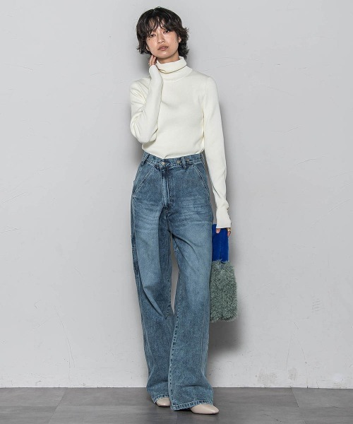 MAYSON GREY(メイソングレイ)の「リブタートルニットプルオーバー≪手洗い可能≫(ニット/セーター・レディース・オフホワイト/ブラック系その他/ブラック/ブラウン・M)」の22枚目の写真