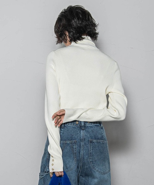 MAYSON GREY(メイソングレイ)の「リブタートルニットプルオーバー≪手洗い可能≫(ニット/セーター・レディース・オフホワイト/ブラック系その他/ブラック/ブラウン・M)」の18枚目の写真