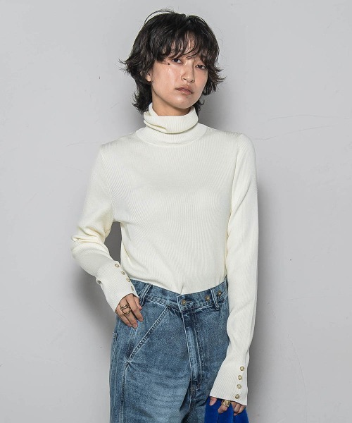 MAYSON GREY(メイソングレイ)の「リブタートルニットプルオーバー≪手洗い可能≫(ニット/セーター・レディース・オフホワイト/ブラック系その他/ブラック/ブラウン・M)」の17枚目の写真