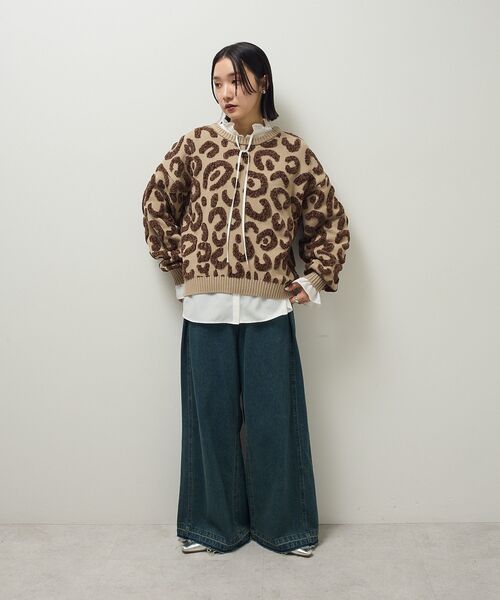 Green　Parks（グリーンパークス）の「ホワイトインナーフリルカラーシャツ（シャツ/ブラウス・レディース・オフホワイト/ブラック/ストライプ・FREE）」の4枚目の写真