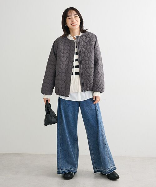 Green　Parks（グリーンパークス）の「ホワイトインナーフリルカラーシャツ（シャツ/ブラウス・レディース・オフホワイト/ブラック/ストライプ・FREE）」の15枚目の写真