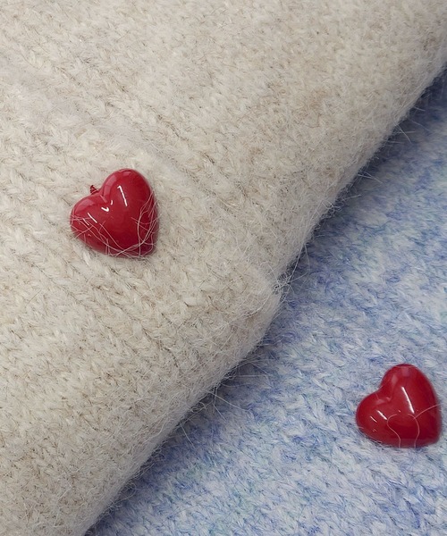 DAY CLOSET（デイ クローゼット）の「ぷっくりハートボタンがCute。長袖ノーカラーニットカーディガン レディース（カーディガン/ボレロ・レディース・ブルー/ネイビー/オートミール/グレー・FREE）」の20枚目の写真