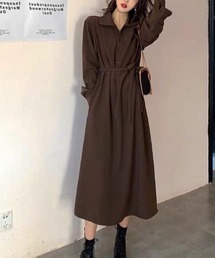 ウエストマークシャツワンピース