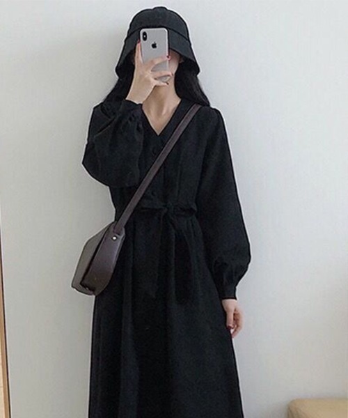 Flugge(フラッジー)の「ウエストマークシャツワンピース(ワンピース・レディース・ブラウン/ブラック・LARGE/MEDIUM)」の3枚目の写真