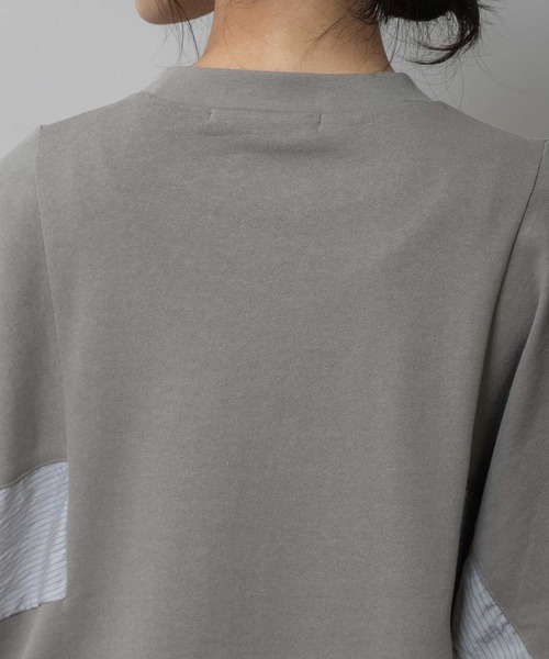 Munich(ミューニック)の「裏毛×ストライプドッキングTシャツ(Tシャツ/カットソー・レディース・ネイビー/モカ/ホワイト・FREE)」の13枚目の写真