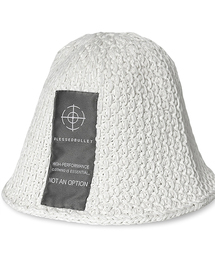 BLESSED BULLET（ブレスドブレッド）の「オーバーサイズロゴニットバケットハット-コールドホワイト-ロングロゴ（ニットキャップ/ビーニー）」