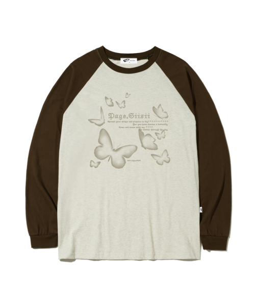 PAGESIISII(ページシシ)の「モザイクバタフライプリントオーバーサイズロングスリーブブラウン(Tシャツ/カットソー・レディース・その他・MEDIUM/LARGE)」の2枚目の写真