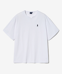ヘリテージ ダンスリットネック 半袖Tシャツ ホワイト