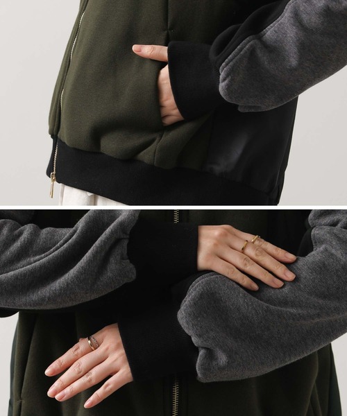 Risley（リズレー）の「バイカラーボアフーディー（Tシャツ/カットソー・レディース・カーキ・FREE）」の17枚目の写真