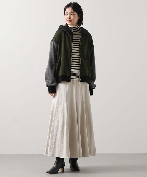 Risley（リズレー）の「バイカラーボアフーディー（Tシャツ/カットソー・レディース・カーキ・FREE）」の3枚目の写真