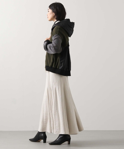 Risley（リズレー）の「バイカラーボアフーディー（Tシャツ/カットソー・レディース・カーキ・FREE）」の4枚目の写真