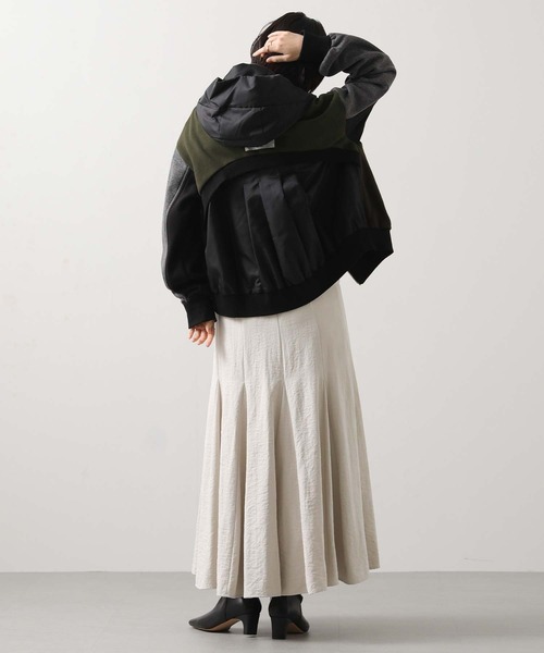 Risley（リズレー）の「バイカラーボアフーディー（Tシャツ/カットソー・レディース・カーキ・FREE）」の5枚目の写真