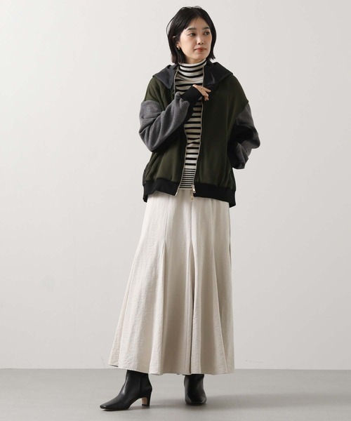 Risley（リズレー）の「バイカラーボアフーディー（Tシャツ/カットソー・レディース・カーキ・FREE）」の7枚目の写真