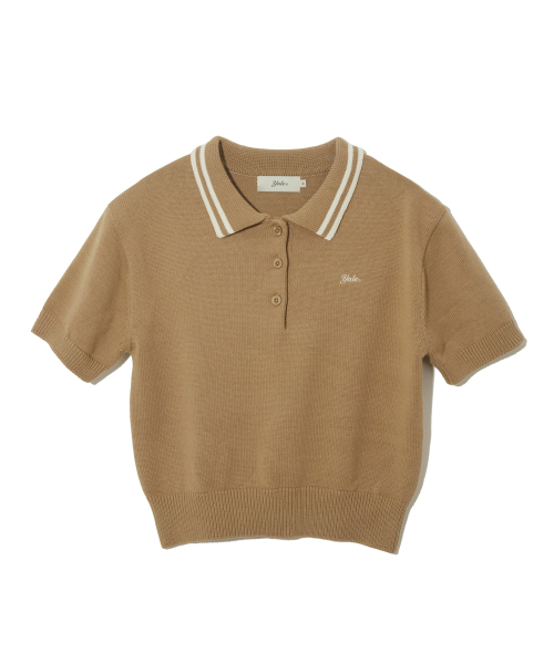 YALE(イェール)の「コットンポロクロップニット_ベージュ(ポロシャツ・レディース・その他・SMALL/MEDIUM)」の2枚目の写真