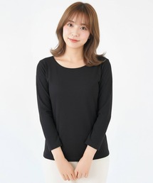 Cinderella（シンデレラ）の「インナー 長袖 レディース 暖かい 肌着 冬 秋 トップス 柔らかい 薄手 インナートップス シンプル Uネック 重ね着 防寒 ぽかぽか 無地 上品 伸縮性 かわいい 大きいサイズ ブラック 黒 ホワイト 白 グレー ダークグレー 灰色 M L XL（インナーウェア/肌着・レディース）」