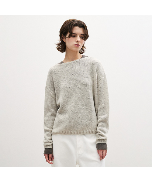 SUARE WOMEN(スアレウーマン)の「(ウィメンズ)モヘアウールボートネックニット - 5カラー(ニット/セーター・レディース・ライトイエロー/アイボリー/ベージュ/ブラック/ライトグレー・SMALL/MEDIUM)」の4枚目の写真