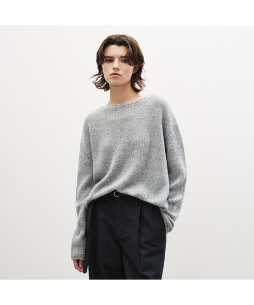 SUARE WOMEN(スアレウーマン)の「(ウィメンズ)モヘアウールボートネックニット - 5カラー(ニット/セーター・レディース・ライトイエロー/アイボリー/ベージュ/ブラック/ライトグレー・SMALL/MEDIUM)」の3枚目の写真