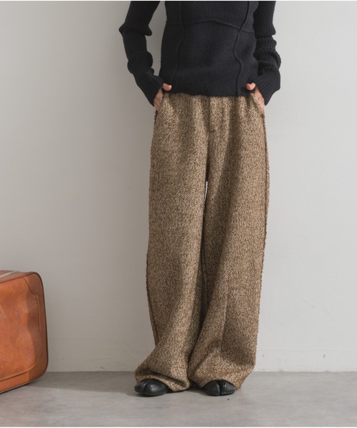 OandI（オーアンドアイ）の「ツイードフリンジカーブパンツ（その他パンツ・レディース・ブラウン/ブラック・FREE）」の2枚目の写真