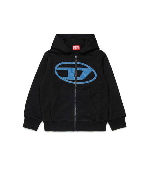 DIESEL（ディーゼル）の「キッズ ジップアップパーカー SLOGY OVER（パーカー・キッズ・ブラック/オフホワイト・16Y/4Y/10Y/12Y/6Y/8Y/14Y）」の2枚目の写真