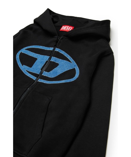 DIESEL（ディーゼル）の「キッズ ジップアップパーカー SLOGY OVER（パーカー・キッズ・ブラック/オフホワイト・16Y/4Y/10Y/12Y/6Y/8Y/14Y）」の4枚目の写真