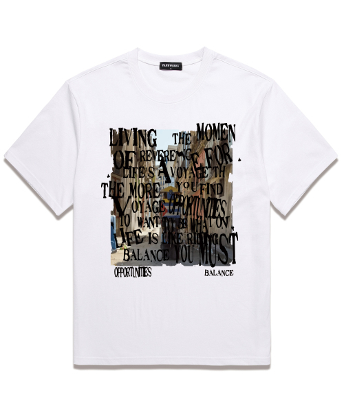 VANNWORKS(バンワークス)の「COLOR BALANCE TYPO オーバーサイズ 半袖Tシャツ (VS0123) ホワイト(Tシャツ/カットソー・レディース・その他・SMALL/MEDIUM/LARGE/X-LARGE/XX-LARGE)」の1枚目の写真