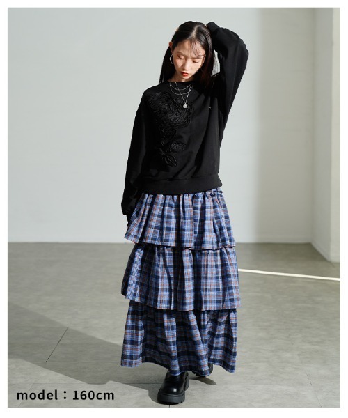 Sawa a la mode（サワアラモード）の「花柄コード刺繍スウェットプルオーバー（スウェット・レディース・ブラック・FREE）」の15枚目の写真