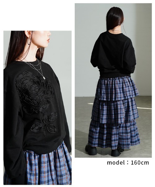 Sawa a la mode（サワアラモード）の「花柄コード刺繍スウェットプルオーバー（スウェット・レディース・ブラック・FREE）」の17枚目の写真