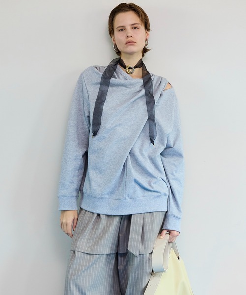 メゾンスペシャル　ツイストカットオフスウェットトップ Twist Cut-Off Sweat Top/ツイストカットオフスウェットトップ
