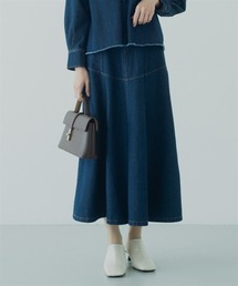 Petitjo | 小さいサイズ　デニムフレアスカート（セットアップ対応・上下別売り） 低身長さん・小柄女性(スカート)
