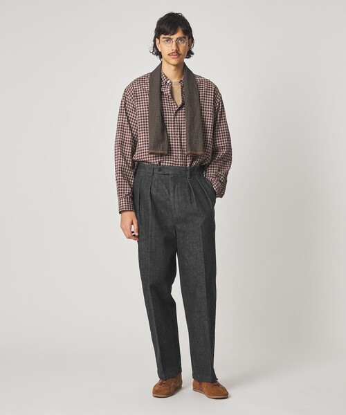 Steven Alan（スティーブンアラン）の「＜Steven Alan＞ 13.5oz デニム インツープリーツ ドレス トラウザーズ（スラックス・メンズ・ネイビー/ブラック・S/M/L/XL）」の6枚目の写真