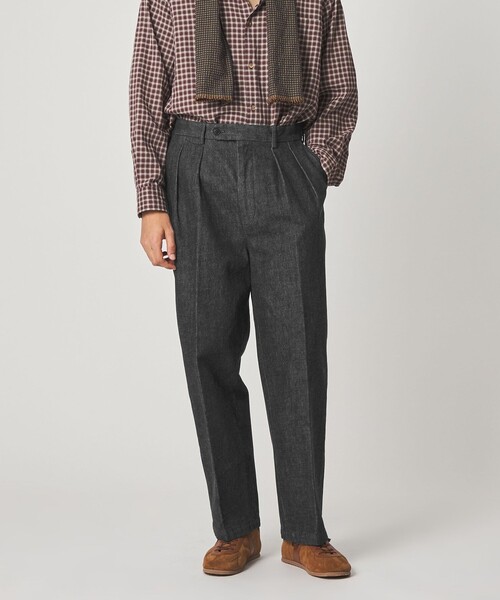 Steven Alan（スティーブンアラン）の「＜Steven Alan＞ 13.5oz デニム インツープリーツ ドレス トラウザーズ（スラックス・メンズ・ネイビー/ブラック・S/M/L/XL）」の4枚目の写真