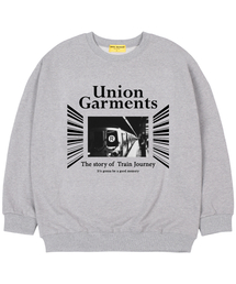 [起毛]レトロオーバーサイズスウェットTシャツグレー
