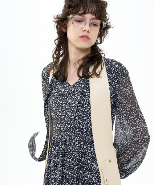 B QUIET（ビークワイエット）の「MAXI TIE NECK DRESS_BLACK WHITE（ワンピース・レディース・その他・MEDIUM/SMALL）」の2枚目の写真