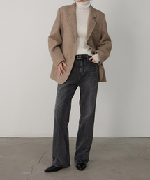 FLEECE FRONT WRINKLE DENIM (BLACK)