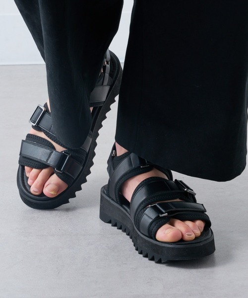 セール】【MAISON CLUB】厚底SHARK SOLE STRAP SANDALS シャークソール