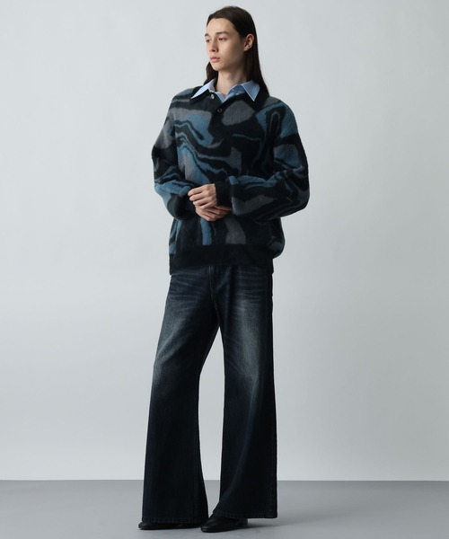 HARE(ハレ)の「ガラシャギーニットポロ(HARE)(ニット/セーター・メンズ・オレンジ/ブラック/グレー・FREE)」の4枚目の写真