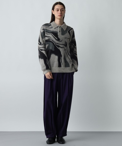 HARE(ハレ)の「ガラシャギーニットポロ(HARE)(ニット/セーター・メンズ・オレンジ/ブラック/グレー・FREE)」の6枚目の写真