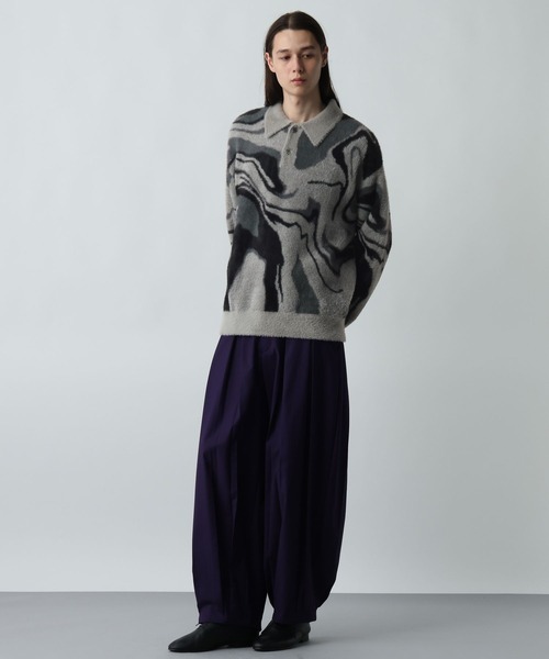 HARE(ハレ)の「ガラシャギーニットポロ(HARE)(ニット/セーター・メンズ・オレンジ/ブラック/グレー・FREE)」の7枚目の写真