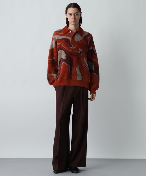 HARE(ハレ)の「ガラシャギーニットポロ(HARE)(ニット/セーター・メンズ・オレンジ/ブラック/グレー・FREE)」の8枚目の写真