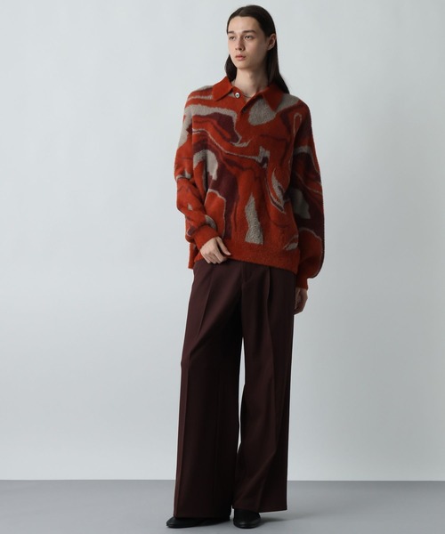 HARE(ハレ)の「ガラシャギーニットポロ(HARE)(ニット/セーター・メンズ・オレンジ/ブラック/グレー・FREE)」の9枚目の写真