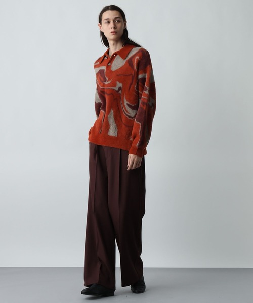 HARE(ハレ)の「ガラシャギーニットポロ(HARE)(ニット/セーター・メンズ・オレンジ/ブラック/グレー・FREE)」の10枚目の写真