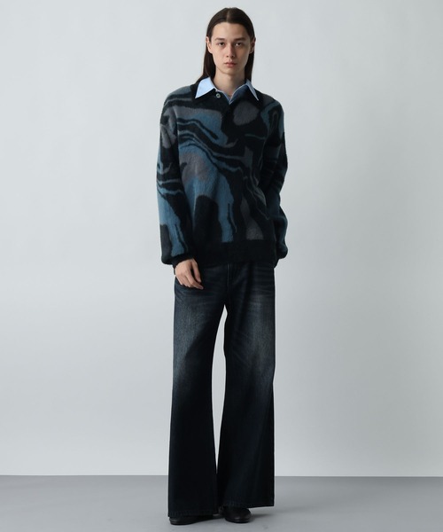 HARE(ハレ)の「ガラシャギーニットポロ(HARE)(ニット/セーター・メンズ・オレンジ/ブラック/グレー・FREE)」の5枚目の写真