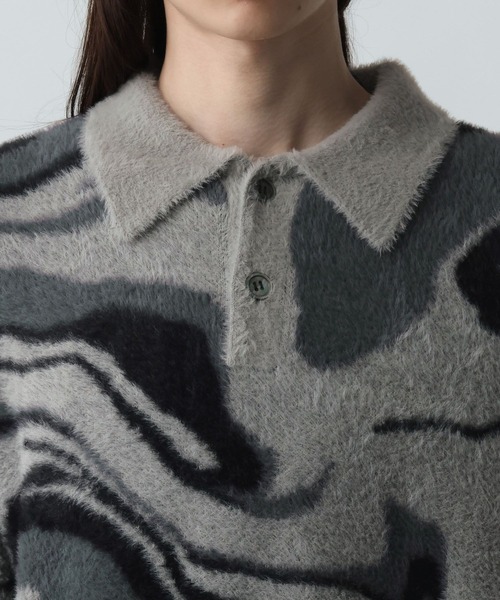 HARE(ハレ)の「ガラシャギーニットポロ(HARE)(ニット/セーター・メンズ・オレンジ/ブラック/グレー・FREE)」の21枚目の写真