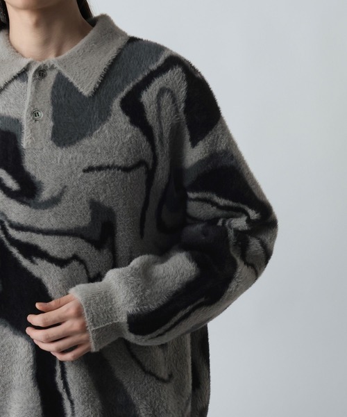 HARE(ハレ)の「ガラシャギーニットポロ(HARE)(ニット/セーター・メンズ・オレンジ/ブラック/グレー・FREE)」の22枚目の写真