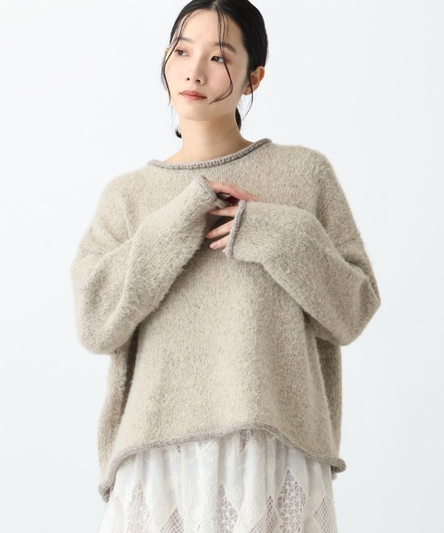 studio CLIP(スタディオクリップ)の「《natural by clip》3.5ゲージフェレットタッチプルオーバー(ニット/セーター・レディース・チャコール/ブルー/グレイッシュベージュ・FREE)」の8枚目の写真