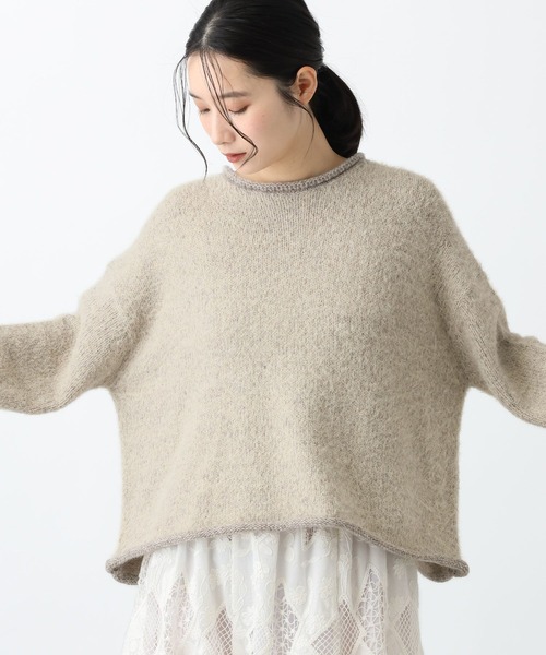 studio CLIP(スタディオクリップ)の「《natural by clip》3.5ゲージフェレットタッチプルオーバー(ニット/セーター・レディース・チャコール/ブルー/グレイッシュベージュ・FREE)」の9枚目の写真